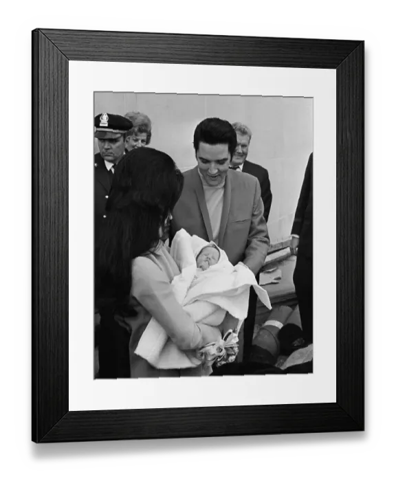 Framed Print : Elvis and Priscilla Presley with New Daughter Framed Print : Elvis and Priscilla Presley with New Daughter