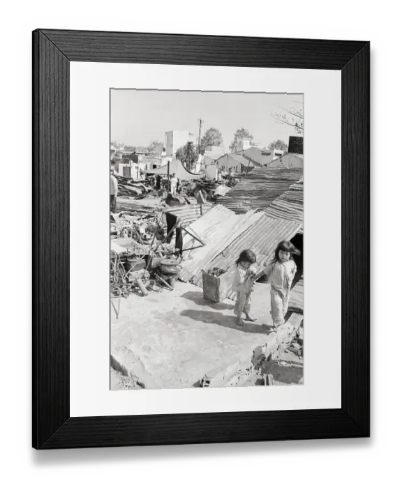 Framed Print : Girls Walking Amongst Rubble And Ruin Framed Print : Girls Walking Amongst Rubble And Ruin