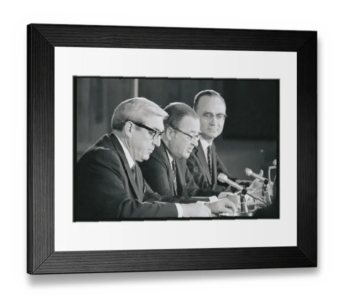 Framed Print : Henry Ford II and Colleagues at a News Conference Framed Print : Henry Ford II and Colleagues at a News Conference