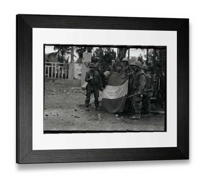 Framed Print : U.S. Soldiers Dismantling Viet Cong Flag Framed Print : U.S. Soldiers Dismantling Viet Cong Flag
