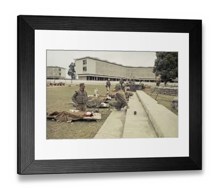 Framed Print : Wounded US Marines, Hue University Framed Print : Wounded US Marines, Hue University