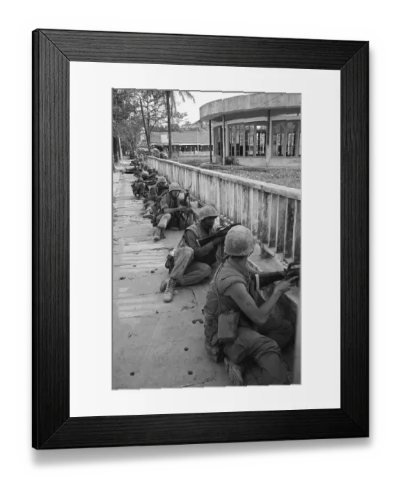 Framed Print : A Line Of US Marines In Hue Framed Print : A Line Of US Marines In Hue