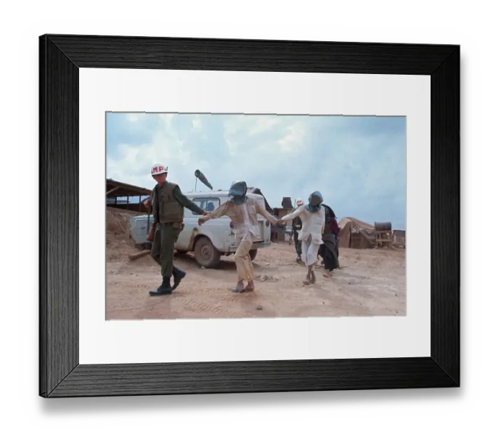 Framed Print : MP Leading Captured Viet Cong in Hoods Framed Print : MP Leading Captured Viet Cong in Hoods