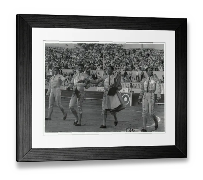 Framed Print : Bullfighters and Crowd Framed Print : Bullfighters and Crowd