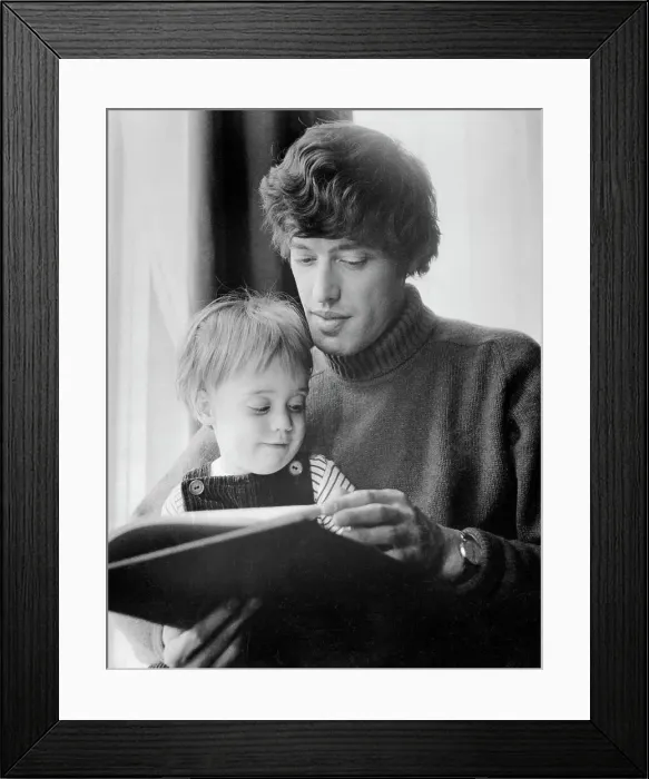 Framed Print : Playwright Tom Stoppard Holding Child Framed Print : Playwright Tom Stoppard Holding Child