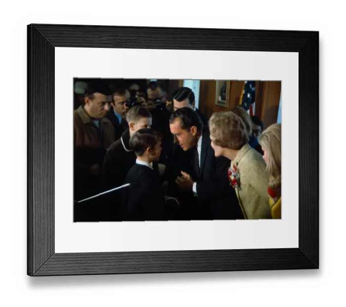 Framed Print : Richard Nixon and Wife Greeting Supporters
