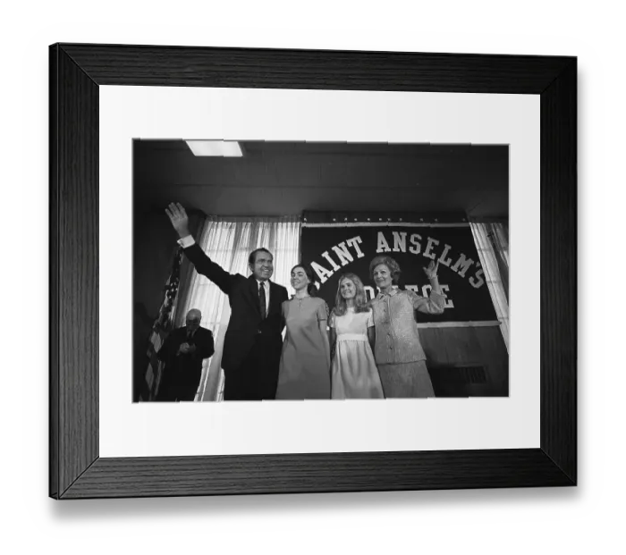 Framed Print : Richard Nixon and Family Responding to Supporters Framed Print : Richard Nixon and Family Responding to Supporters