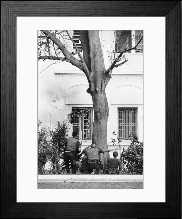 Framed Print : US Soldiers Near US Embassy in Saigon Framed Print : US Soldiers Near US Embassy in Saigon