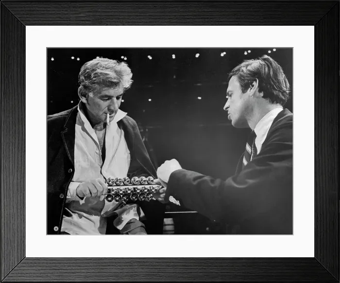 Framed Print : Leonard Bernstein Giving Instructions to George Plimpton Framed Print : Leonard Bernstein Giving Instructions to George Plimpton