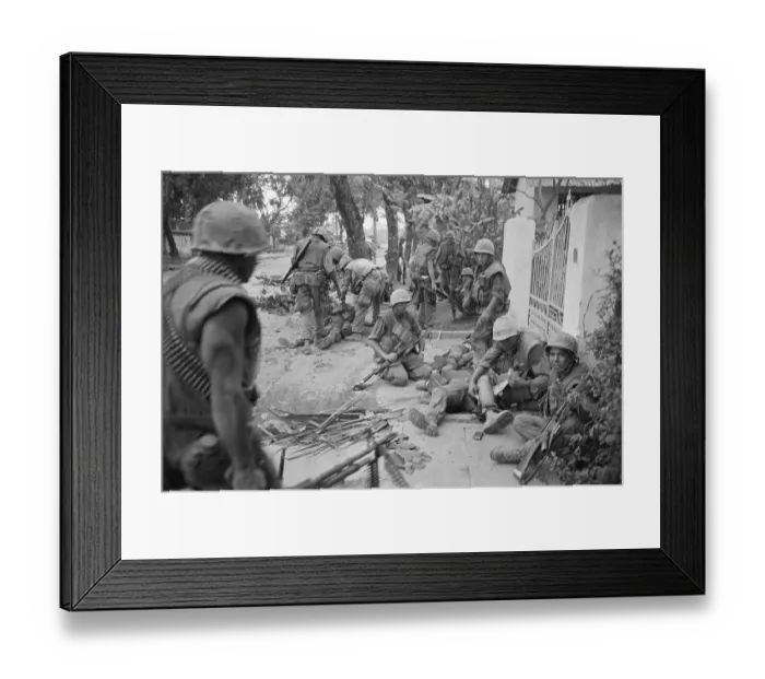 Framed Print : Tending to Wounded Marines Framed Print : Tending to Wounded Marines