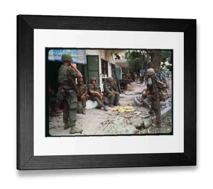 Framed Print : US Marines Standing on Hue Streets Framed Print : US Marines Standing on Hue Streets