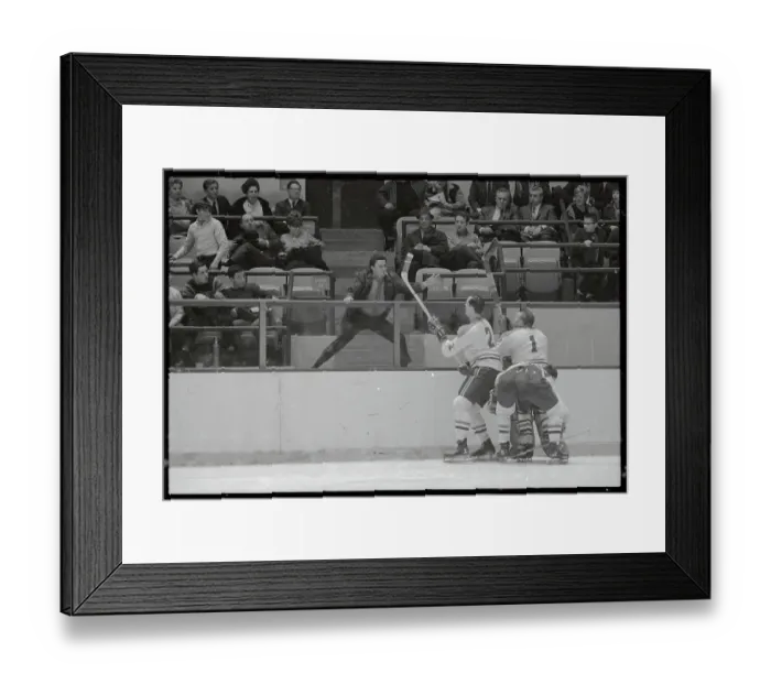 Framed Print : Hockey Fan Ready to Fight with Players Framed Print : Hockey Fan Ready to Fight with Players