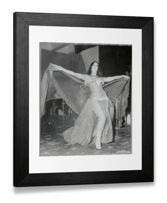 Framed Print : Female Belly Dancer with Arms Outstretched Framed Print : Female Belly Dancer with Arms Outstretched