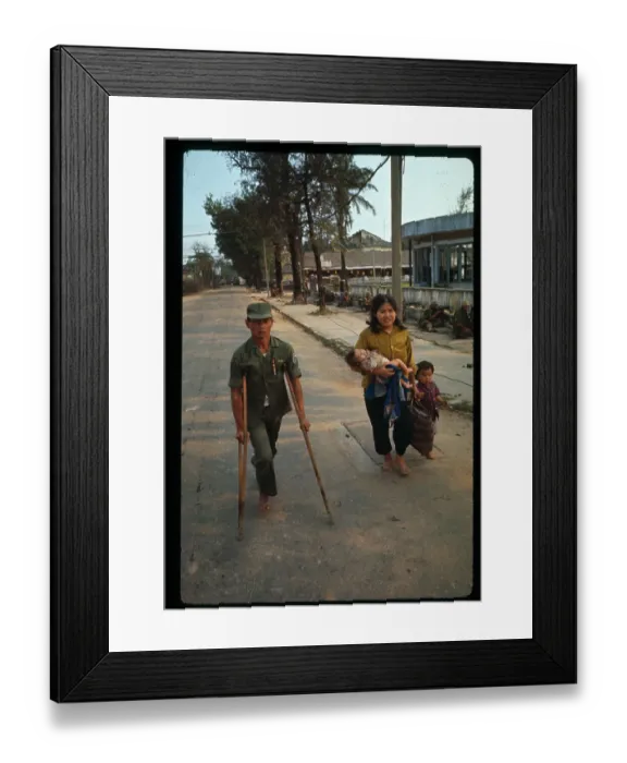 Framed Print : Vietnamese Trooper and Woman Passing Marines Framed Print : Vietnamese Trooper and Woman Passing Marines