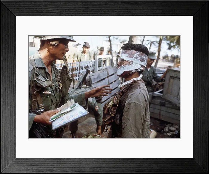 Framed Print : Injured Soldier Being Questioned Framed Print : Injured Soldier Being Questioned