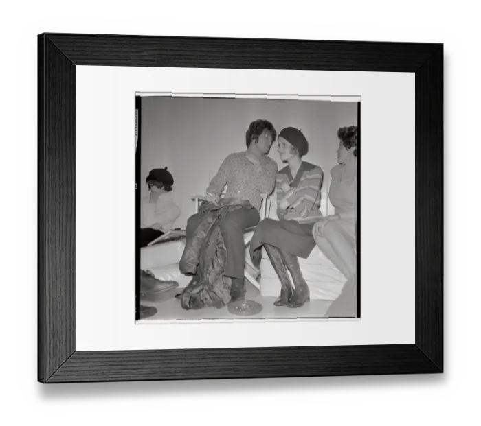 Framed Print : Model Twiggy and Her Agent at a Press Conference Framed Print : Model Twiggy and Her Agent at a Press Conference