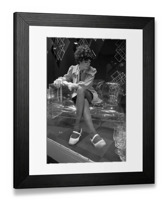 Framed Print : Woman Sitting in Chair Framed Print : Woman Sitting in Chair