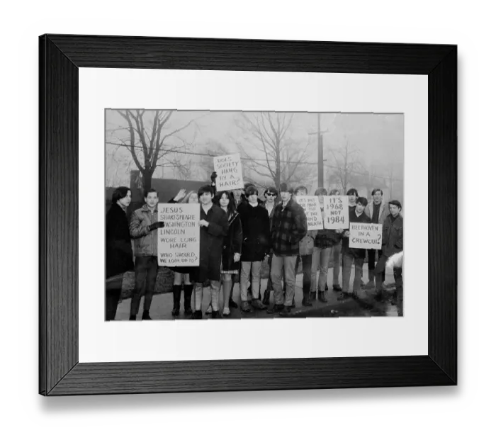 Framed Print : Students Protesting Forced Haircutting Framed Print : Students Protesting Forced Haircutting