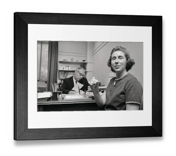 Framed Print : Woman Holding Recall Reagan Button Framed Print : Woman Holding Recall Reagan Button