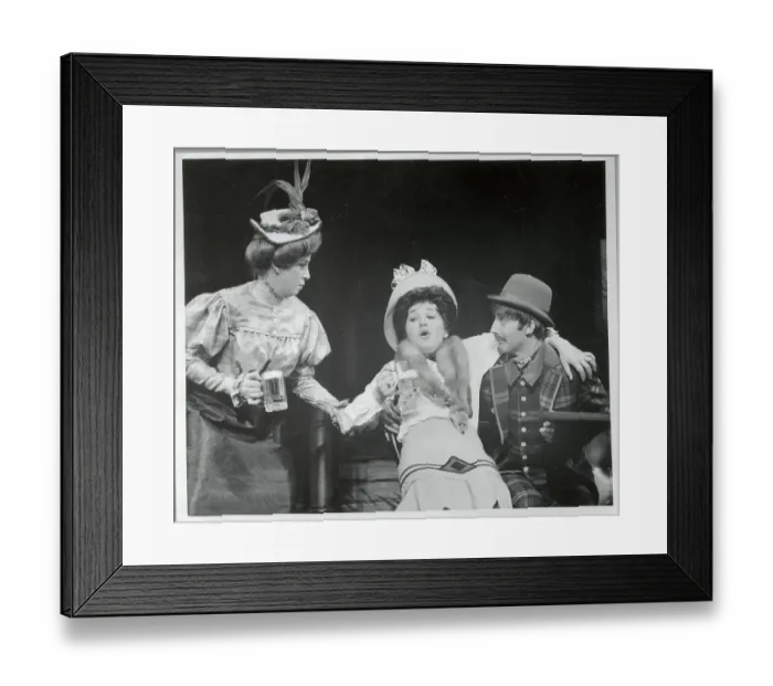 Framed Print : Patricia Routledge Singing and Drinking a Beer Framed Print : Patricia Routledge Singing and Drinking a Beer