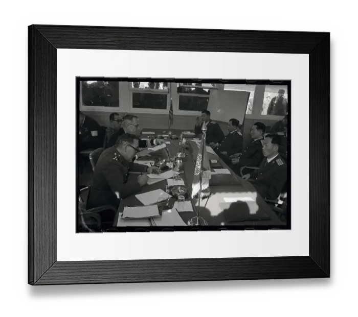 Framed Print : Military Officials Sitting at Table Framed Print : Military Officials Sitting at Table