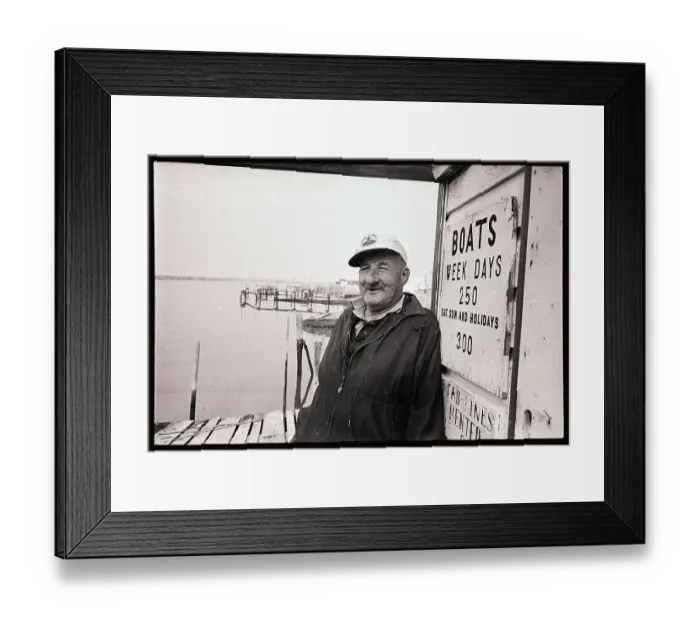 Framed Print : Leon Goslin Smiling on Pier Framed Print : Leon Goslin Smiling on Pier