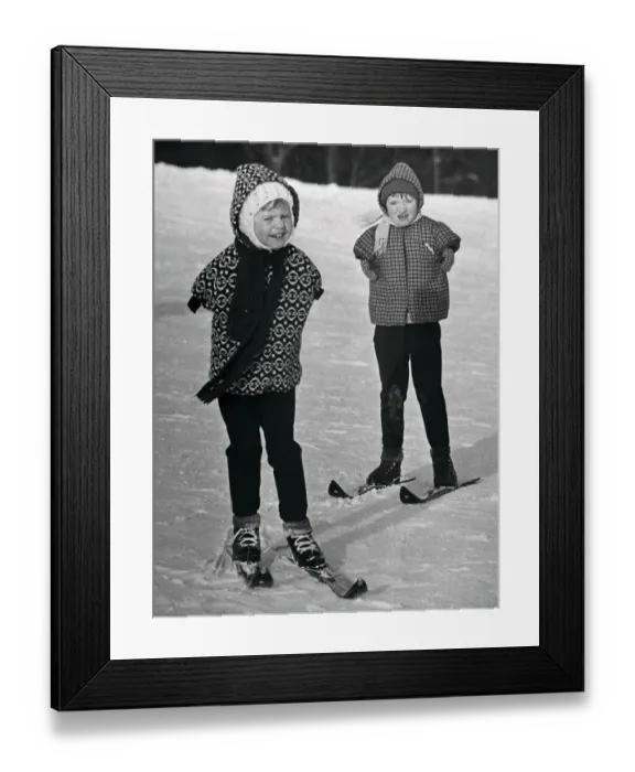 Framed Print : Disabled Children Skiing Framed Print : Disabled Children Skiing