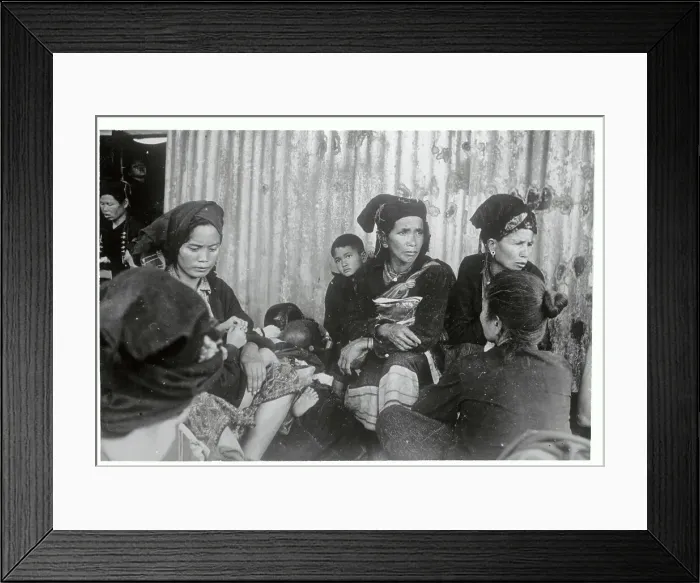 Framed Print : Women and Children Sitting at Airport