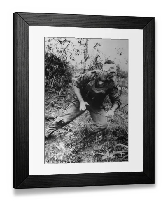 Framed Print : Wounded Soldier Running for Cover Framed Print : Wounded Soldier Running for Cover