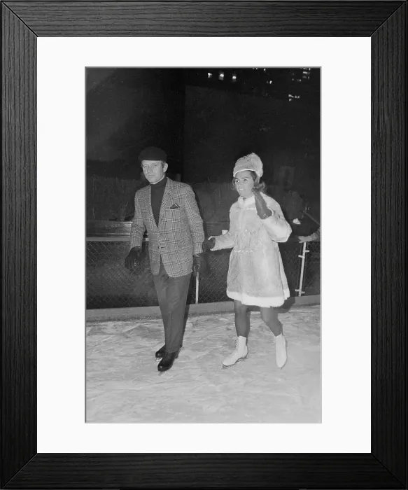 Framed Print : Robert Kennedy Iceskating with His Wife Framed Print : Robert Kennedy Iceskating with His Wife