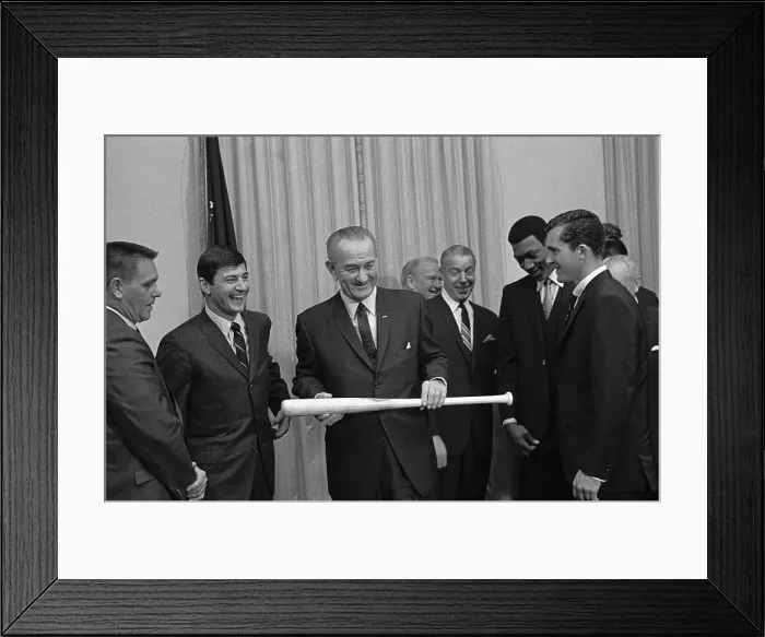 Framed Print : Baseball Greats Visit President Johnson Framed Print : Baseball Greats Visit President Johnson