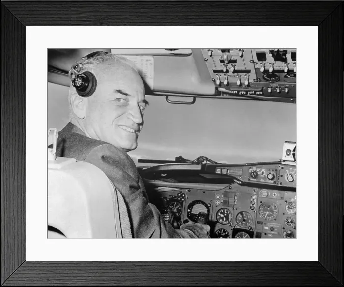 Framed Print : Barry Goldwater Piloting Airplane Framed Print : Barry Goldwater Piloting Airplane