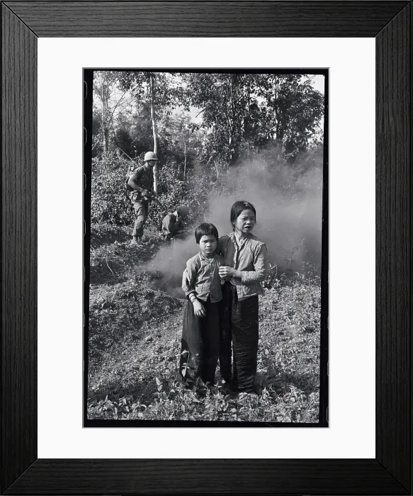 Framed Print : Vietnamese Refugees Waiting in Forest Framed Print : Vietnamese Refugees Waiting in Forest