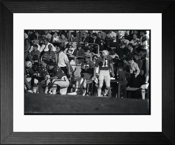 Framed Print : Joe Namath Sitting on the Sidelines