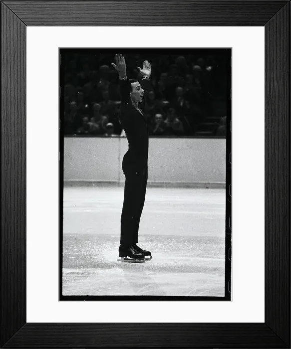 Framed Print : Figure Skater Tim Woods with His Arms Raised Framed Print : Figure Skater Tim Woods with His Arms Raised