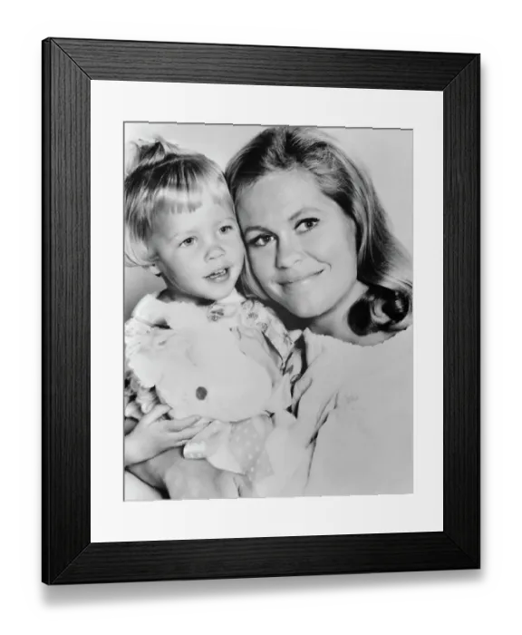 Framed Print : Elizabeth Montgomery Holding her TV Daughter Framed Print : Elizabeth Montgomery Holding her TV Daughter