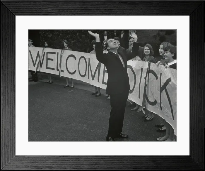 Framed Print : Richard Nixon Greeting Supporters Framed Print : Richard Nixon Greeting Supporters