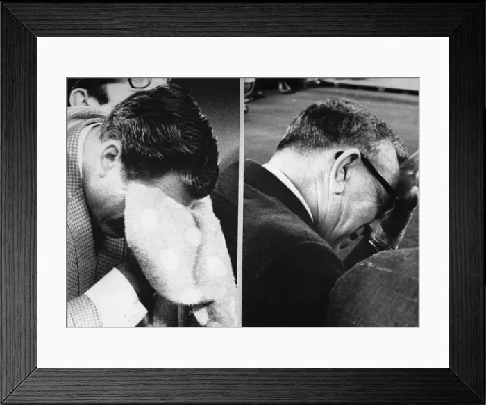 Framed Print : Basketball Coaches with Heads in Hands Framed Print : Basketball Coaches with Heads in Hands