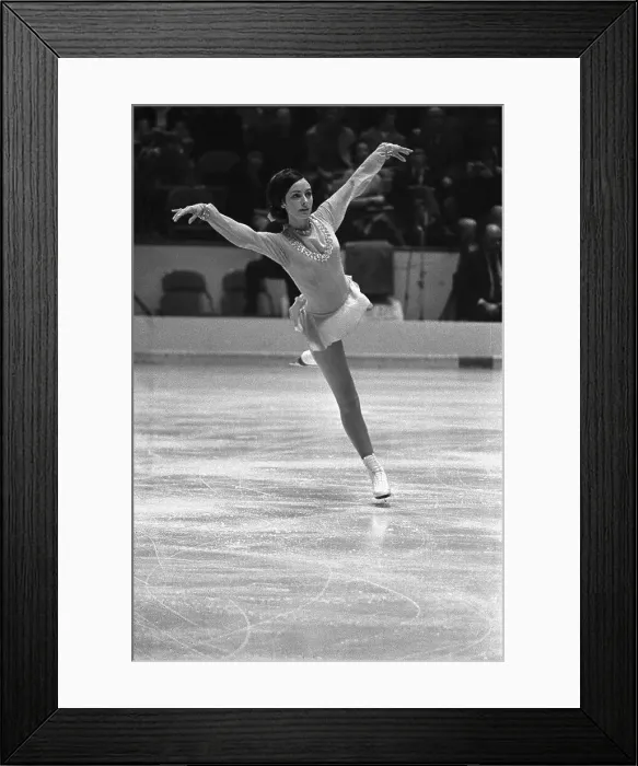 Framed Print : Peggy Fleming Skating in Competition Framed Print : Peggy Fleming Skating in Competition