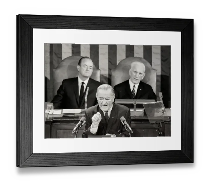 Framed Print : President Johnson Delivering State of the Union Address Framed Print : President Johnson Delivering State of the Union Address