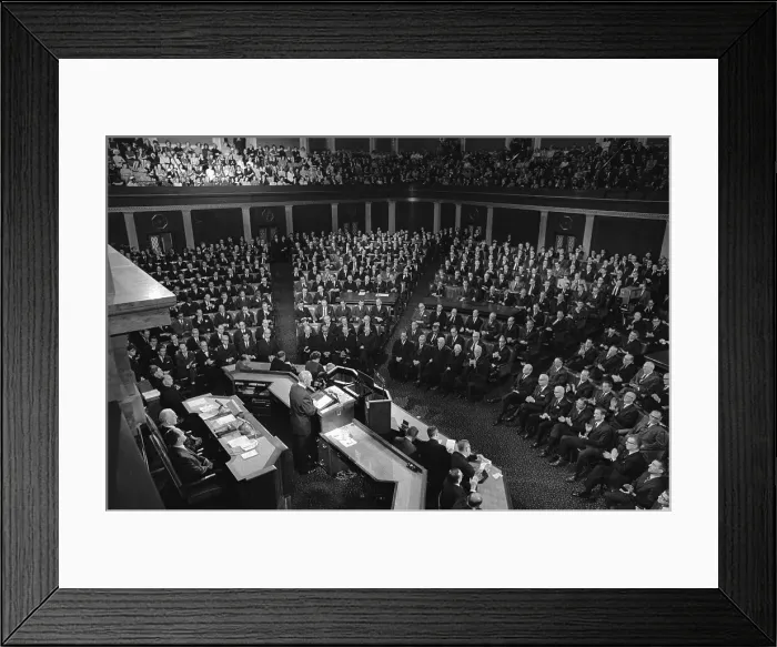 Framed Print : President Johnson Speaking to Congress Framed Print : President Johnson Speaking to Congress