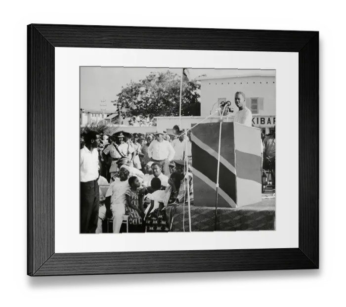 Framed Print : President Julius Nyerere Speaking to People Framed Print : President Julius Nyerere Speaking to People