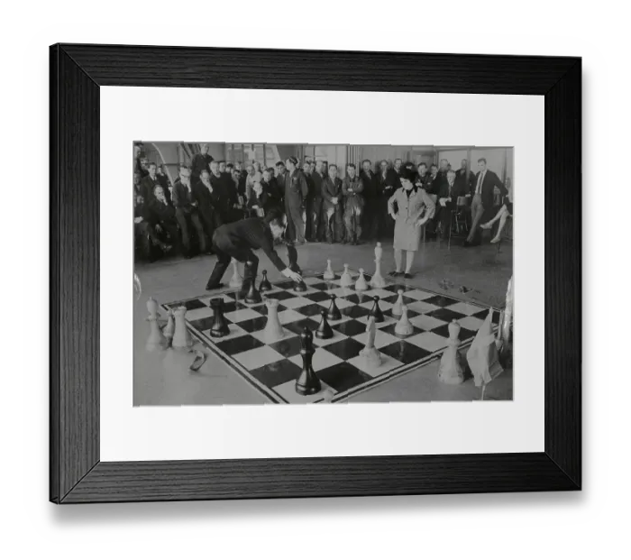 Framed Print : Crowd Observing Chess Players Framed Print : Crowd Observing Chess Players