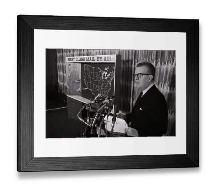Framed Print : Postmaster General Giving Speech Framed Print : Postmaster General Giving Speech