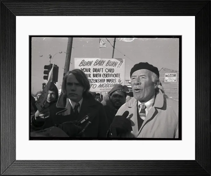 Framed Print : Father and Son Protesting at an Anti-Draft Rally Framed Print : Father and Son Protesting at an Anti-Draft Rally