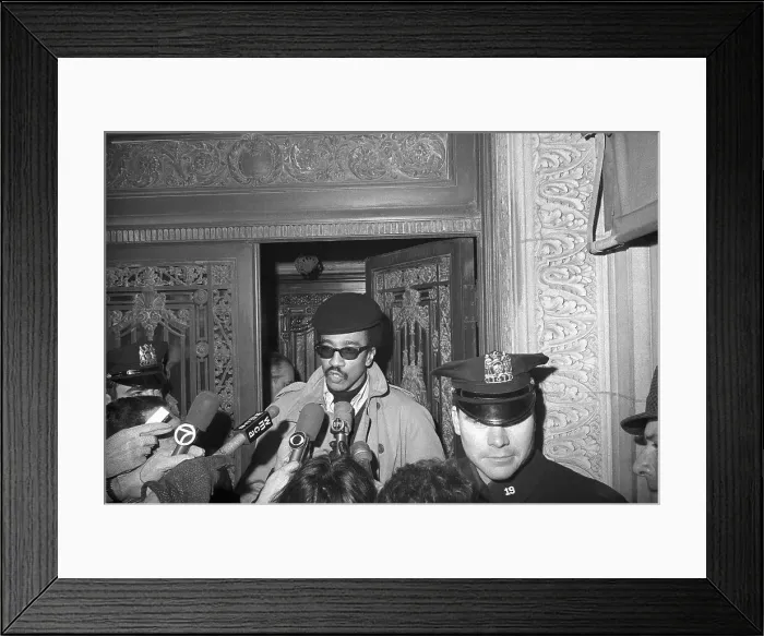 Framed Print : H. Rap Brown Speaking with Press Framed Print : H. Rap Brown Speaking with Press
