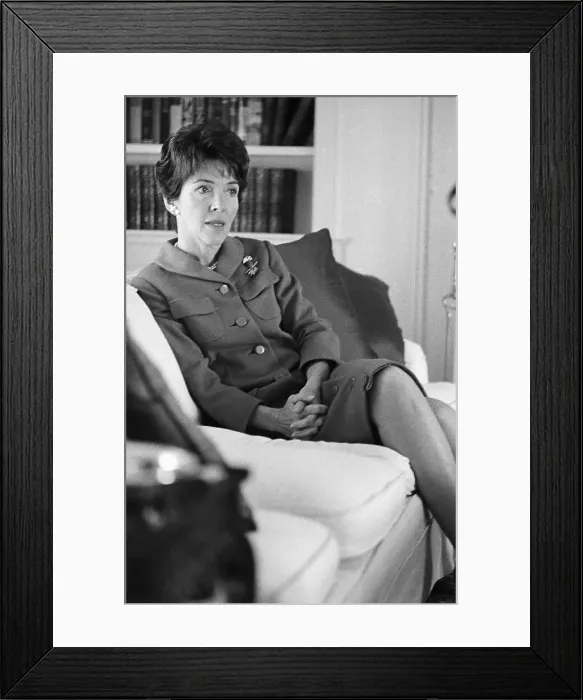 Framed Print : Nancy Reagan Sitting in Living Room Framed Print : Nancy Reagan Sitting in Living Room