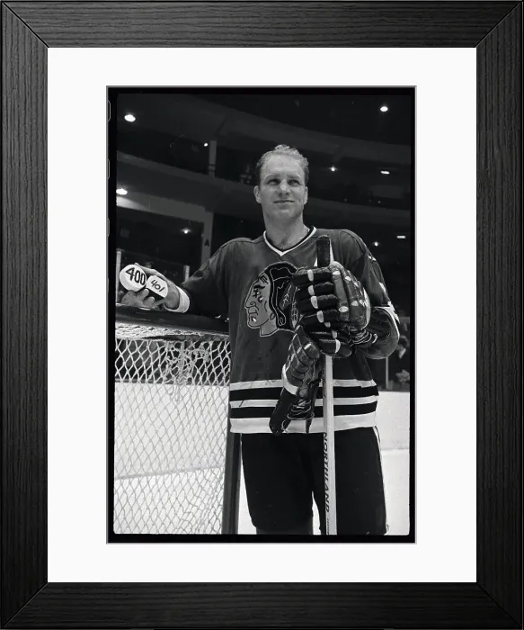 Framed Print : Bobby Hull Posing for Photo