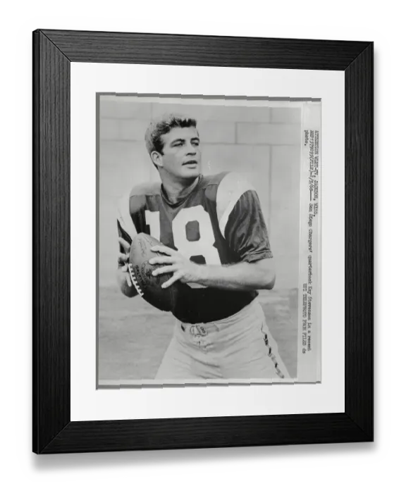 Framed Print : Quarterback Kay Stevenson Posing with Football Framed Print : Quarterback Kay Stevenson Posing with Football
