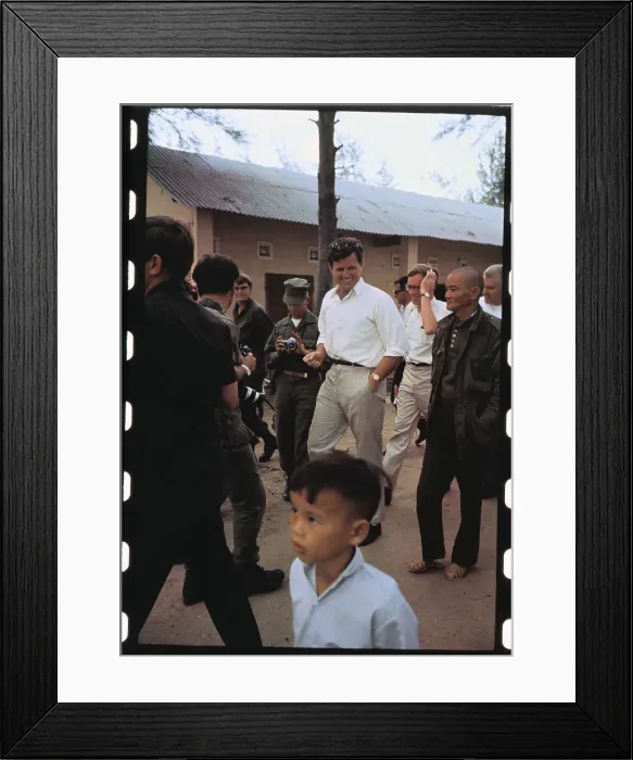 Framed Print : Senator Edward Kennedy Touring Village Framed Print : Senator Edward Kennedy Touring Village